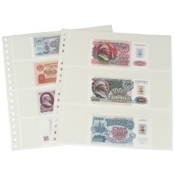 3 Pockets - Lindner Crystal Clear Banknote Pages